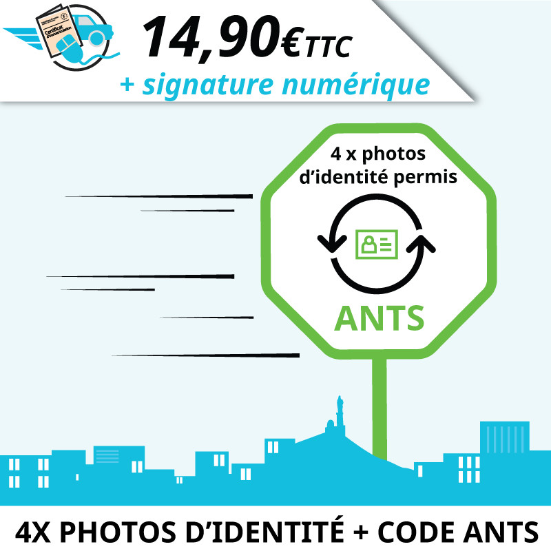 Photo d'identité pour permis de conduire agréé ANTS à Marseille