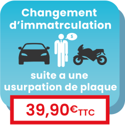 Changement d'immatriculation suite à usurpation de plaque (doublette).