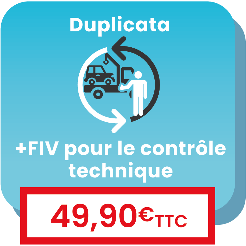 Duplicata en ligne d'une carte grise avec contrôle technique à refaire