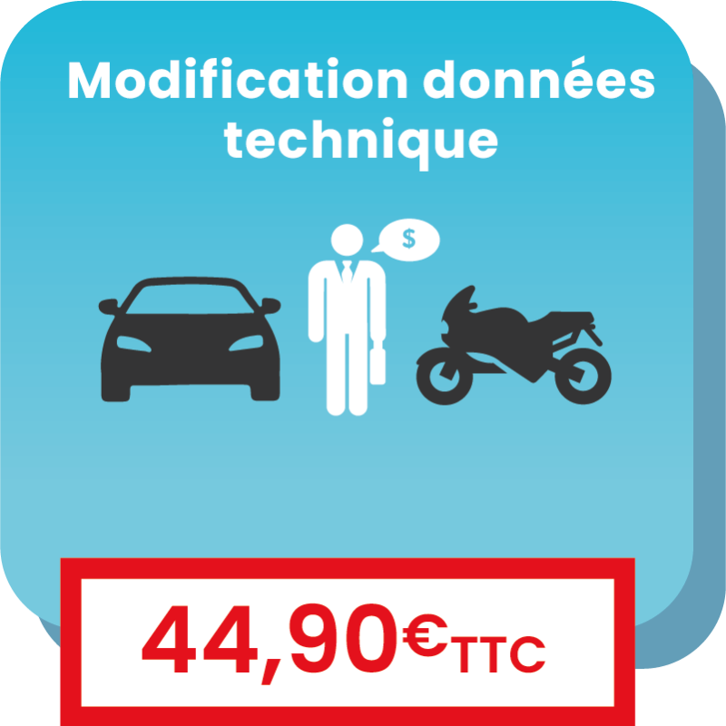 Modification des données techniques ou d'usage d'un véhicule